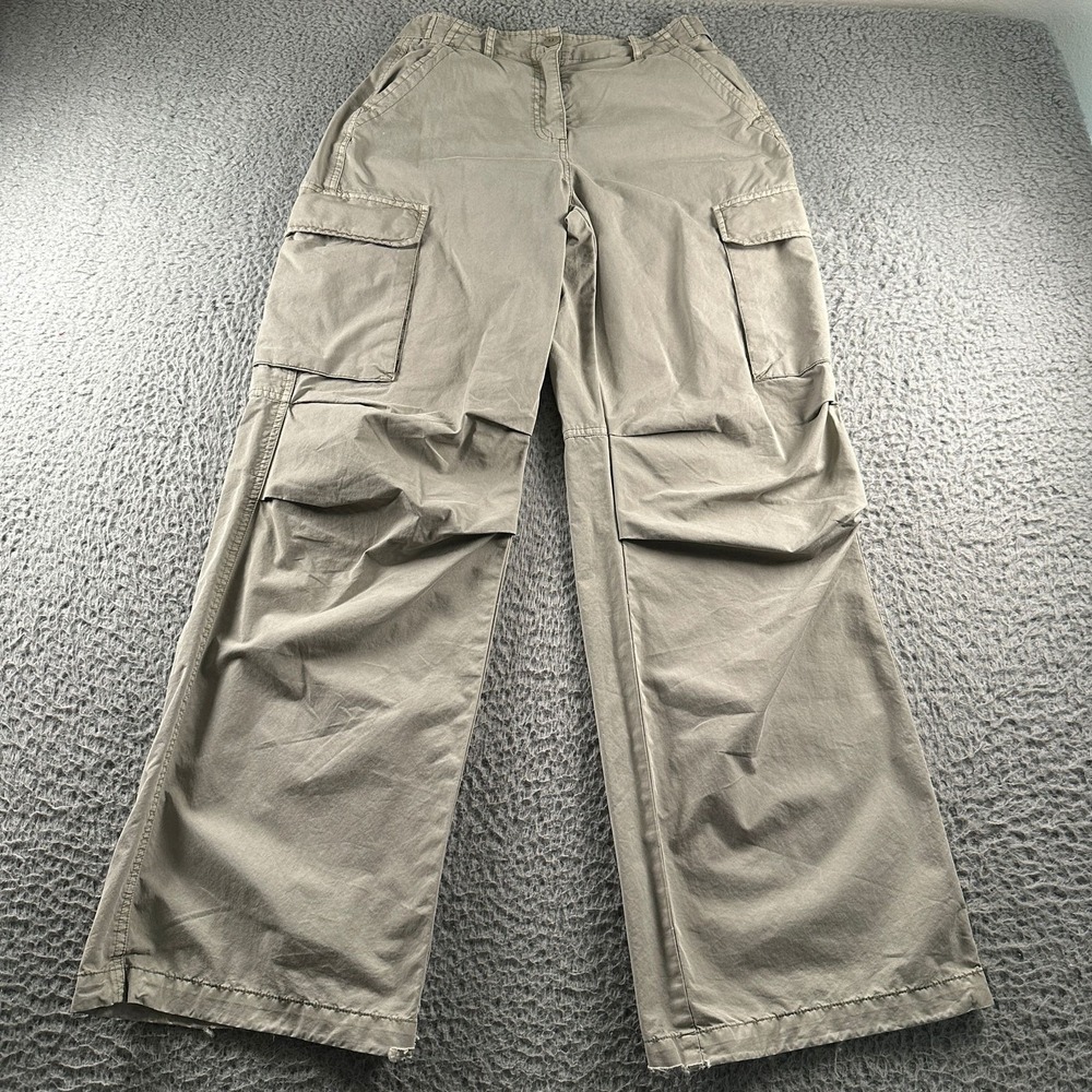Kith Evans Cargo Pants Womens 27 Light Gray Relaxed Fit Wide Leg Utility Pockets
